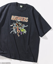 MARVEL/マーベル/アベンジャーズ/クルーネックTシャツ/静電フロッキー加工