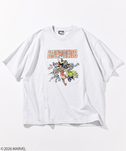 FREAK'S STORE(フリークスストア)の「MARVEL/マーベル/アベンジャーズ/クルーネックTシャツ/静電フロッキー加工(Tシャツ/カットソー・メンズ・ブラック/ホワイト/ライトグレー・MEDIUM/LARGE)」の17枚目の写真
