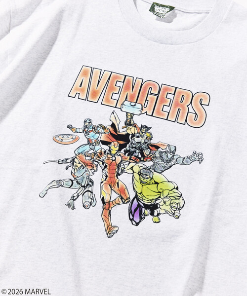 FREAK'S STORE(フリークスストア)の「MARVEL/マーベル/アベンジャーズ/クルーネックTシャツ/静電フロッキー加工(Tシャツ/カットソー・メンズ・ブラック/ホワイト/ライトグレー・MEDIUM/LARGE)」の19枚目の写真