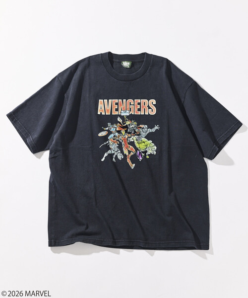 FREAK'S STORE(フリークスストア)の「MARVEL/マーベル/アベンジャーズ/クルーネックTシャツ/静電フロッキー加工(Tシャツ/カットソー・メンズ・ブラック/ホワイト/ライトグレー・MEDIUM/LARGE)」の9枚目の写真