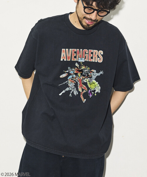 FREAK'S STORE(フリークスストア)の「MARVEL/マーベル/アベンジャーズ/クルーネックTシャツ/静電フロッキー加工(Tシャツ/カットソー・メンズ・ブラック/ホワイト/ライトグレー・MEDIUM/LARGE)」の13枚目の写真