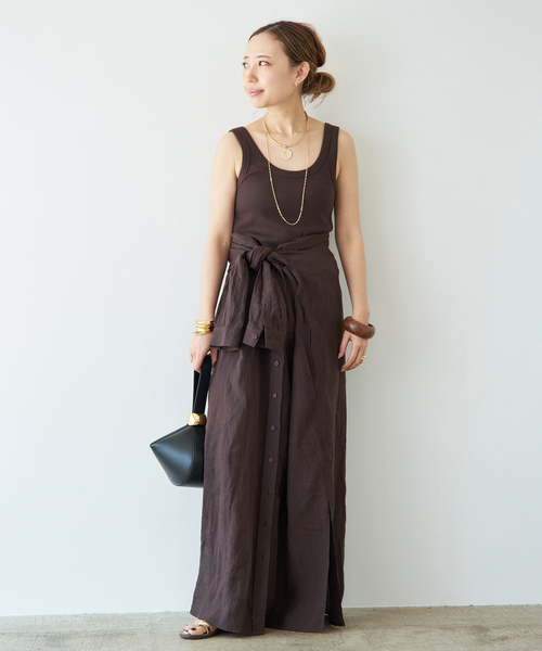 Deuxieme Classe(ドゥーズィエムクラス)の「*Linen ワンピース(ワンピース・レディース・カーキ/ブラウン/ホワイト・FREE)」の4枚目の写真