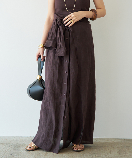 Deuxieme Classe(ドゥーズィエムクラス)の「*Linen ワンピース(ワンピース・レディース・カーキ/ブラウン/ホワイト・FREE)」の5枚目の写真