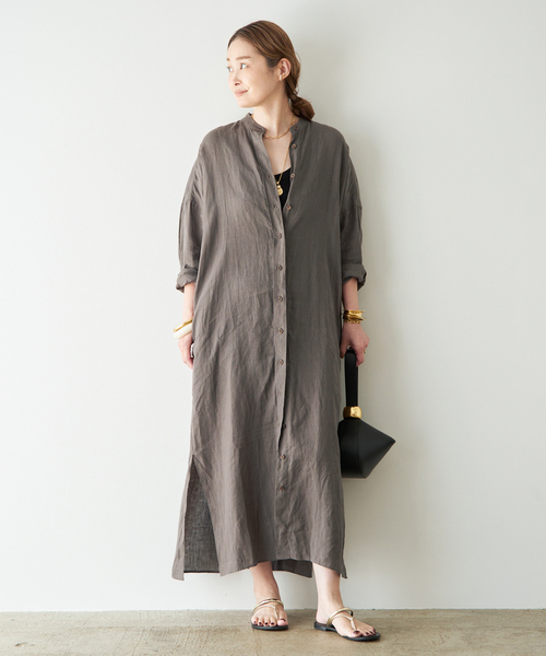 Deuxieme Classe(ドゥーズィエムクラス)の「*Linen ワンピース(ワンピース・レディース・カーキ/ブラウン/ホワイト・FREE)」の6枚目の写真