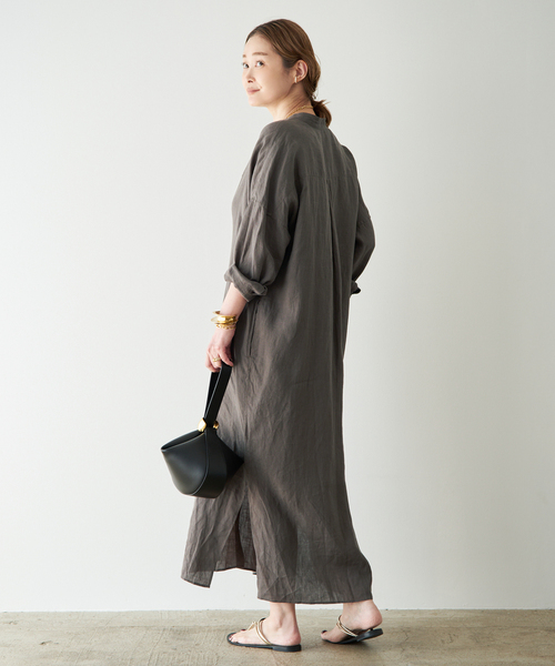 Deuxieme Classe(ドゥーズィエムクラス)の「*Linen ワンピース(ワンピース・レディース・カーキ/ブラウン/ホワイト・FREE)」の7枚目の写真