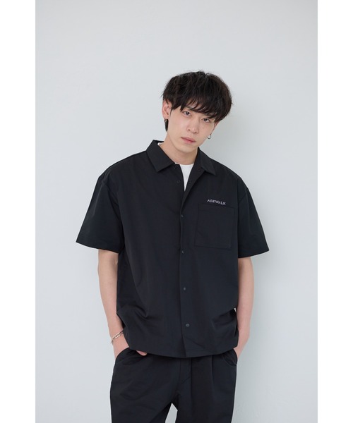 AIRWALK(エアウォーク)の「【AIRWALK/エアウォーク】カットツイルシャツ 半袖/開襟シャツ/カジュアル/セットアップ/メンズ/無地(Tシャツ/カットソー・メンズ・ネイビー/ベージュ/カーキ/ブラック・MEDIUM/LARGE/X-LARGE)」の12枚目の写真