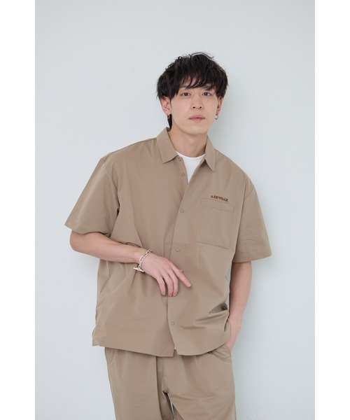 AIRWALK(エアウォーク)の「【AIRWALK/エアウォーク】カットツイルシャツ 半袖/開襟シャツ/カジュアル/セットアップ/メンズ/無地(Tシャツ/カットソー・メンズ・ネイビー/ベージュ/カーキ/ブラック・MEDIUM/LARGE/X-LARGE)」の9枚目の写真