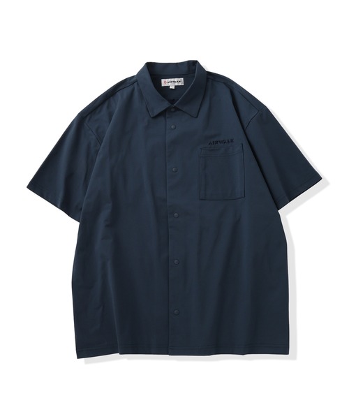 AIRWALK(エアウォーク)の「【AIRWALK/エアウォーク】カットツイルシャツ 半袖/開襟シャツ/カジュアル/セットアップ/メンズ/無地(Tシャツ/カットソー・メンズ・ネイビー/ベージュ/カーキ/ブラック・MEDIUM/LARGE/X-LARGE)」の5枚目の写真