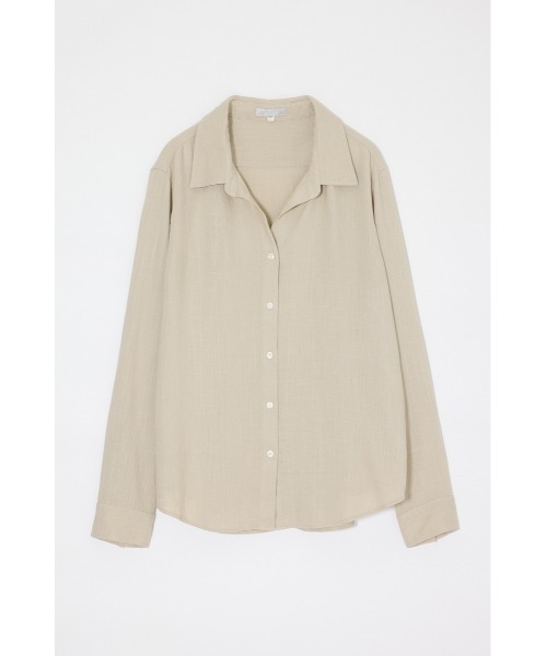 MOUSSY(マウジー)の「LINEN BLEND BASIC シャツ(シャツ/ブラウス・レディース・ホワイト/ベージュ/ネイビー・FREE)」の4枚目の写真