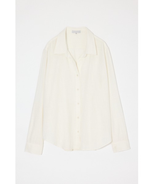 MOUSSY(マウジー)の「LINEN BLEND BASIC シャツ(シャツ/ブラウス・レディース・ホワイト/ベージュ/ネイビー・FREE)」の6枚目の写真