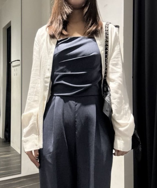 MOUSSY(マウジー)の「LINEN BLEND BASIC シャツ(シャツ/ブラウス・レディース・ホワイト/ベージュ/ネイビー・FREE)」の15枚目の写真