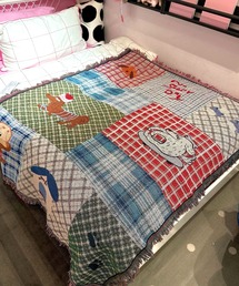 Made in I（メイドインアイ）の「Plaid collage animal blanket（ブランケット）」