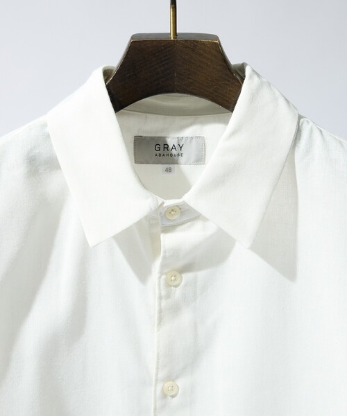 ABAHOUSE GRAY(アバハウスグレイ)の「【イージーケア】リネンブレンド 長袖シャツ(シャツ/ブラウス・メンズ・グレイッシュベージュ/サックスブルー/モスグリーン/ホワイト/チャコールグレー・50/48/46)」の9枚目の写真