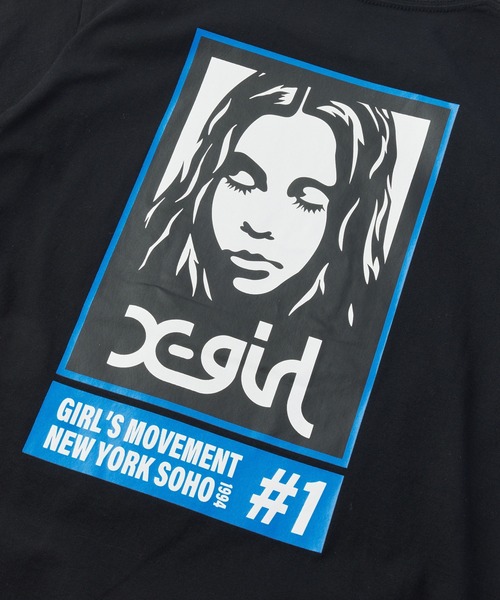 X-girl(エックスガール)の「COLORED BOX FACE S/S TEE(Tシャツ/カットソー・レディース・ホワイト/ネイビー/ブラック・L/M/S)」の9枚目の写真