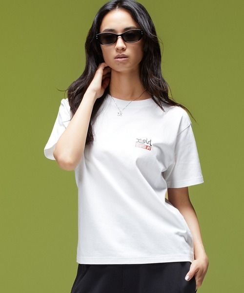 X-girl(エックスガール)の「COLORED BOX FACE S/S TEE(Tシャツ/カットソー・レディース・ホワイト/ネイビー/ブラック・L/M/S)」の14枚目の写真