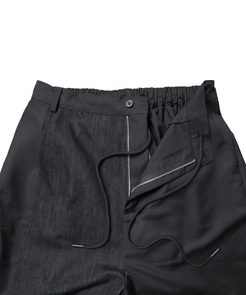 Ruze(ルゼ)の「Asymmetry denim docking PT/アシンメトリーデニムドッキングパンツ(デニムパンツ・メンズ・ブラック・MEDIUM/LARGE)」の5枚目の写真