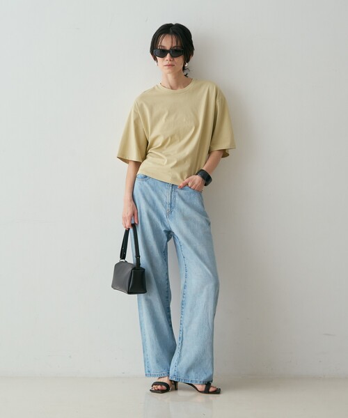 qualite(カリテ)の「【接触冷感】プレミアム天竺ドルマンTシャツ 春服 夏服 オフィスカジュアル(Tシャツ/カットソー・レディース・チャコールグレー/オフホワイト/ライム・フリー)」の12枚目の写真