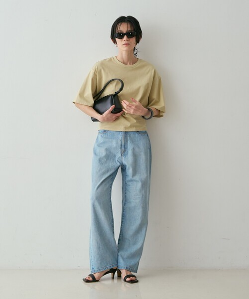 qualite(カリテ)の「【接触冷感】プレミアム天竺ドルマンTシャツ 春服 夏服 オフィスカジュアル(Tシャツ/カットソー・レディース・チャコールグレー/オフホワイト/ライム・フリー)」の13枚目の写真