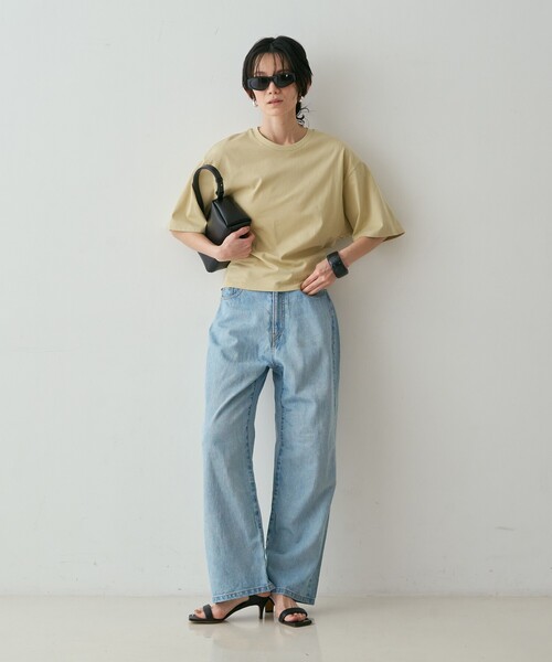 qualite(カリテ)の「【接触冷感】プレミアム天竺ドルマンTシャツ 春服 夏服 オフィスカジュアル(Tシャツ/カットソー・レディース・チャコールグレー/オフホワイト/ライム・フリー)」の14枚目の写真