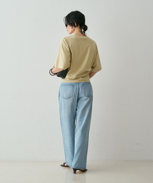 qualite(カリテ)の「【接触冷感】プレミアム天竺ドルマンTシャツ 春服 夏服 オフィスカジュアル(Tシャツ/カットソー・レディース・チャコールグレー/オフホワイト/ライム・フリー)」の15枚目の写真