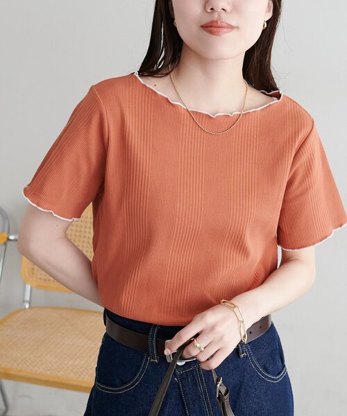 DISCOAT(ディスコート)の「ランダムリブメロープルオーバー(Tシャツ/カットソー・レディース・オレンジ/モカ/ネイビー/ホワイト/ホワイト系その他/アイボリー/ブラック/ブラック系その他・FREE)」の19枚目の写真