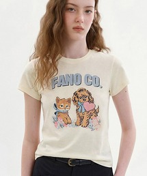ラウンドネック 犬猫モチーフ グラフィックTシャツ FX26S378【Fano Studios】【2026SS】