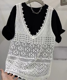 クロシェビスチェ×ベーシックTシャツセット