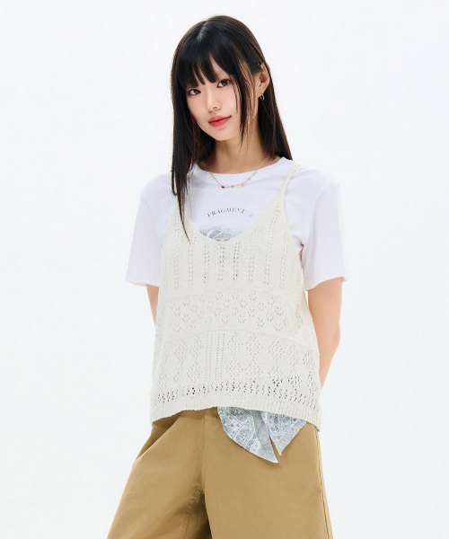 CHASECULT（チェイスカルト）の「レディース ビスチェ サマー ニット-FBRG5677D0A（ニット/セーター・レディース・アイボリー・FRE）」の2枚目の写真