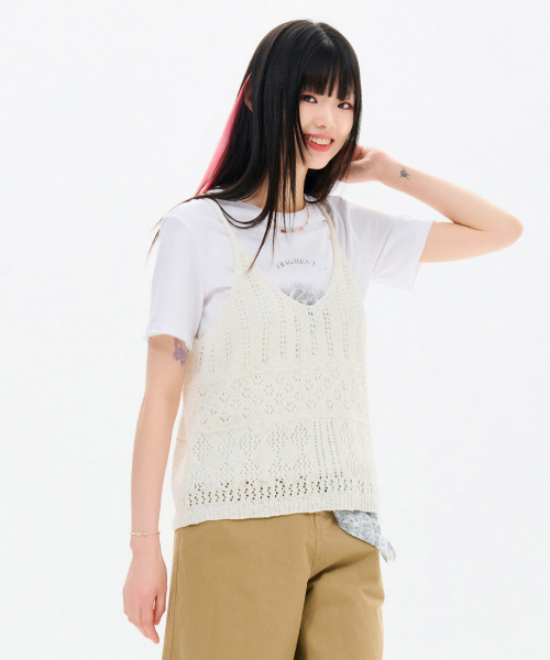 CHASECULT（チェイスカルト）の「レディース ビスチェ サマー ニット-FBRG5677D0A（ニット/セーター・レディース・アイボリー・FRE）」の3枚目の写真