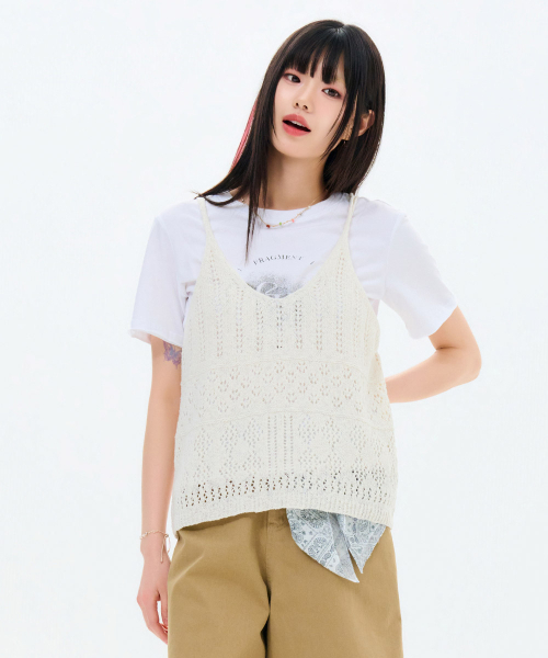 CHASECULT（チェイスカルト）の「レディース ビスチェ サマー ニット-FBRG5677D0A（ニット/セーター・レディース・アイボリー・FRE）」の4枚目の写真