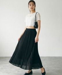 シフォンプリーツロングスカート|ふんわりフレアで大人可愛い夏の主役スカート