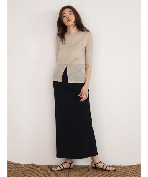 FIKA.(フィーカ)の「Sheer tank layered pullover(Tシャツ/カットソー・レディース・ブラック/ベージュ・FREE)」の14枚目の写真