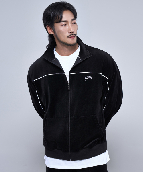 PHYSICAL GARMENTS（フィジカルガーメンツ）の「P2583 ベロアトラックジャケット [ブラック]（ジャージ・メンズ・ブラック・1/2）」の3枚目の写真
