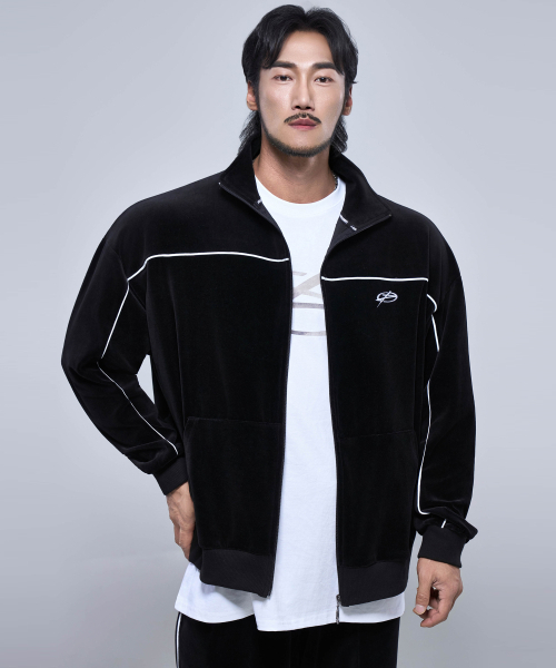 PHYSICAL GARMENTS（フィジカルガーメンツ）の「P2583 ベロアトラックジャケット [ブラック]（ジャージ・メンズ・ブラック・1/2）」の4枚目の写真