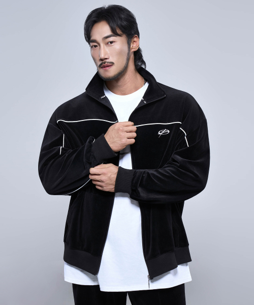 PHYSICAL GARMENTS（フィジカルガーメンツ）の「P2583 ベロアトラックジャケット [ブラック]（ジャージ・メンズ・ブラック・1/2）」の5枚目の写真