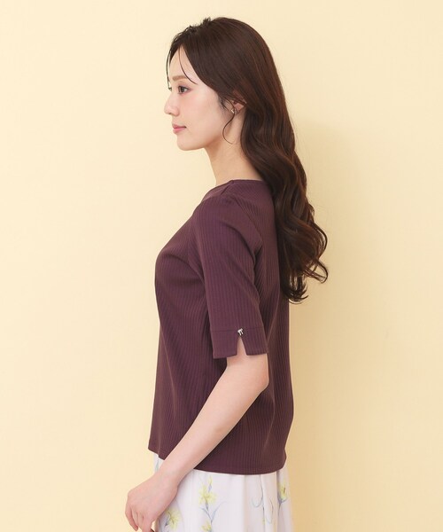 index(インデックス)の「【接触冷感】ハートネックリボンボタンワイドリブ《UVケア/洗濯機OK》(Tシャツ/カットソー・レディース・ブラック/ダークオレンジ/オフホワイト・40/38/36)」の19枚目の写真