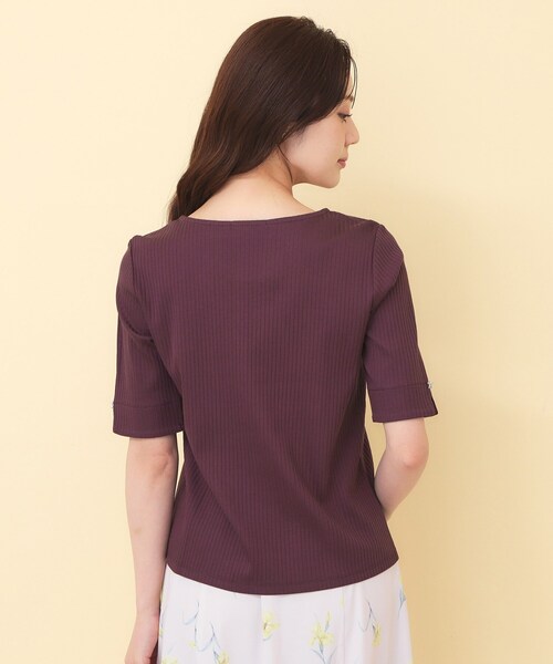 index(インデックス)の「【接触冷感】ハートネックリボンボタンワイドリブ《UVケア/洗濯機OK》(Tシャツ/カットソー・レディース・ブラック/ダークオレンジ/オフホワイト・40/38/36)」の20枚目の写真