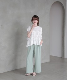 M y u（ミュー）の「フラワーブーケドットTシャツ（Tシャツ/カットソー）」