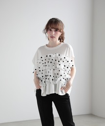 M y u（ミュー）の「フラワーブーケドットTシャツ（Tシャツ/カットソー）」