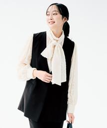 新品タグ付き　UNTITLED　ヴィスコースリネンベスト　ブラック黒　ジレ UNTITLED｜アンタイトルのベスト通販 - ZOZOTOWN