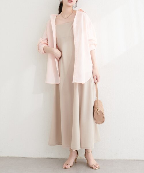 natural couture(ナチュラルクチュール)の「カットジョーゼットキャミワンピース(ワンピース・レディース・グレー/その他2/その他1/ドット/ブラック/グレイッシュベージュ・FREE)」の8枚目の写真