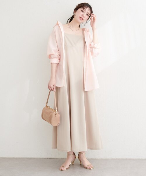 natural couture(ナチュラルクチュール)の「カットジョーゼットキャミワンピース(ワンピース・レディース・グレー/その他2/その他1/ドット/ブラック/グレイッシュベージュ・FREE)」の9枚目の写真