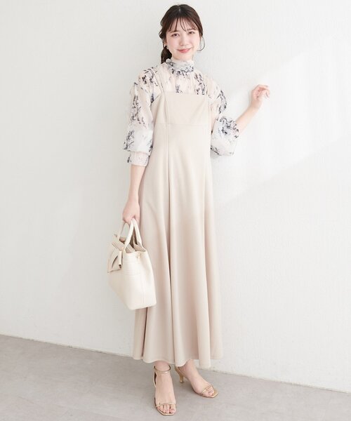 natural couture(ナチュラルクチュール)の「カットジョーゼットキャミワンピース(ワンピース・レディース・グレー/その他2/その他1/ドット/ブラック/グレイッシュベージュ・FREE)」の13枚目の写真
