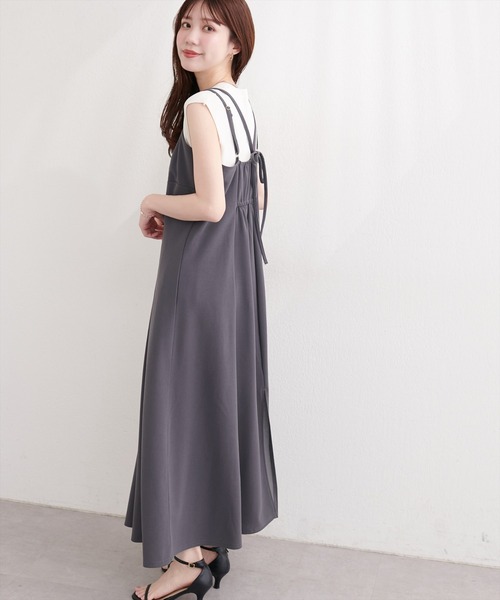 natural couture(ナチュラルクチュール)の「カットジョーゼットキャミワンピース(ワンピース・レディース・グレー/その他2/その他1/ドット/ブラック/グレイッシュベージュ/その他3/その他4・FREE)」の11枚目の写真