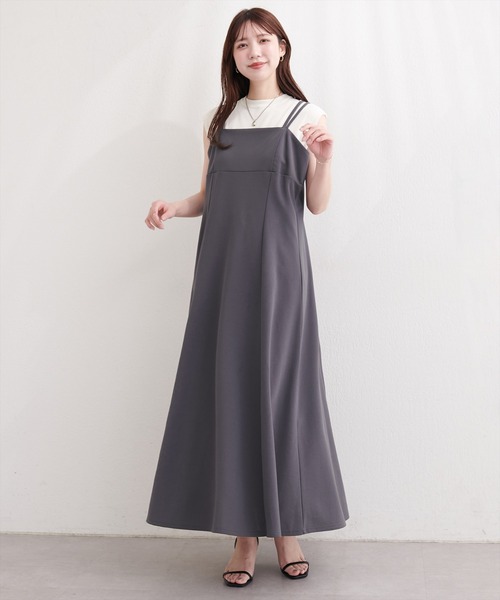 natural couture(ナチュラルクチュール)の「カットジョーゼットキャミワンピース(ワンピース・レディース・グレー/その他2/その他1/ドット/ブラック/グレイッシュベージュ/その他3/その他4・FREE)」の12枚目の写真