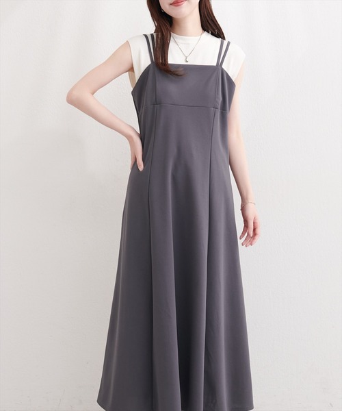 natural couture(ナチュラルクチュール)の「カットジョーゼットキャミワンピース(ワンピース・レディース・グレー/その他2/その他1/ドット/ブラック/グレイッシュベージュ/その他3/その他4・FREE)」の9枚目の写真