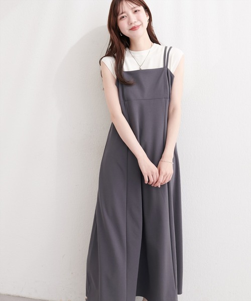 natural couture(ナチュラルクチュール)の「カットジョーゼットキャミワンピース(ワンピース・レディース・グレー/その他2/その他1/ドット/ブラック/グレイッシュベージュ/その他3/その他4・FREE)」の10枚目の写真