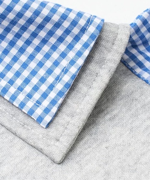 U:UME(ユーム)の「Plaid Docking Polo Shirt(ポロシャツ・メンズ・グレー/ネイビー/ブラック・XX-LARGE/X-LARGE/LARGE/MEDIUM)」の7枚目の写真