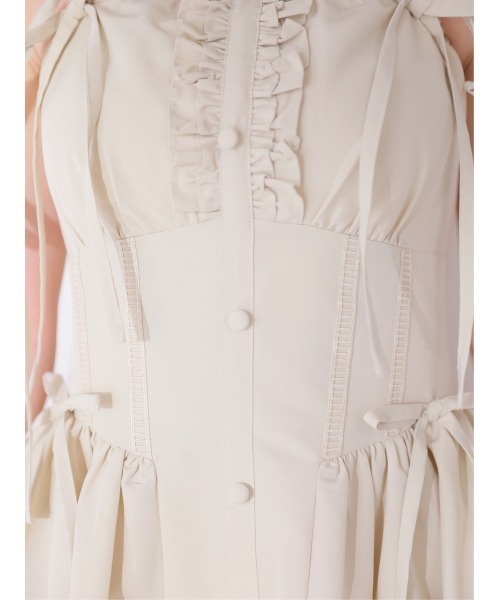 M me eme(エムミーエメ)の「Broad ribbon bare flare onepiece(ワンピース・レディース・ベージュ/ブラック・FREE/XS)」の21枚目の写真