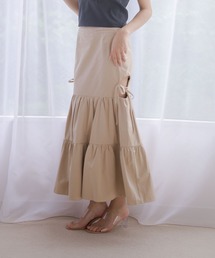 *M DOLLY original* Ribbon dolly tiered long skirt / リボンドリーティアードロングスカート